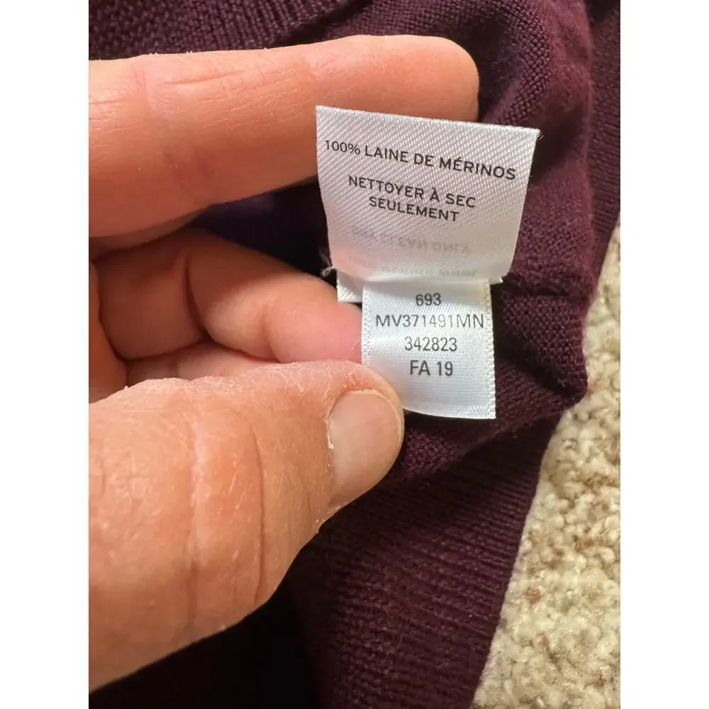 NORDSTROM 100% Merino Wool lightweight Sweater Vest; Maroon; LG; Classic;